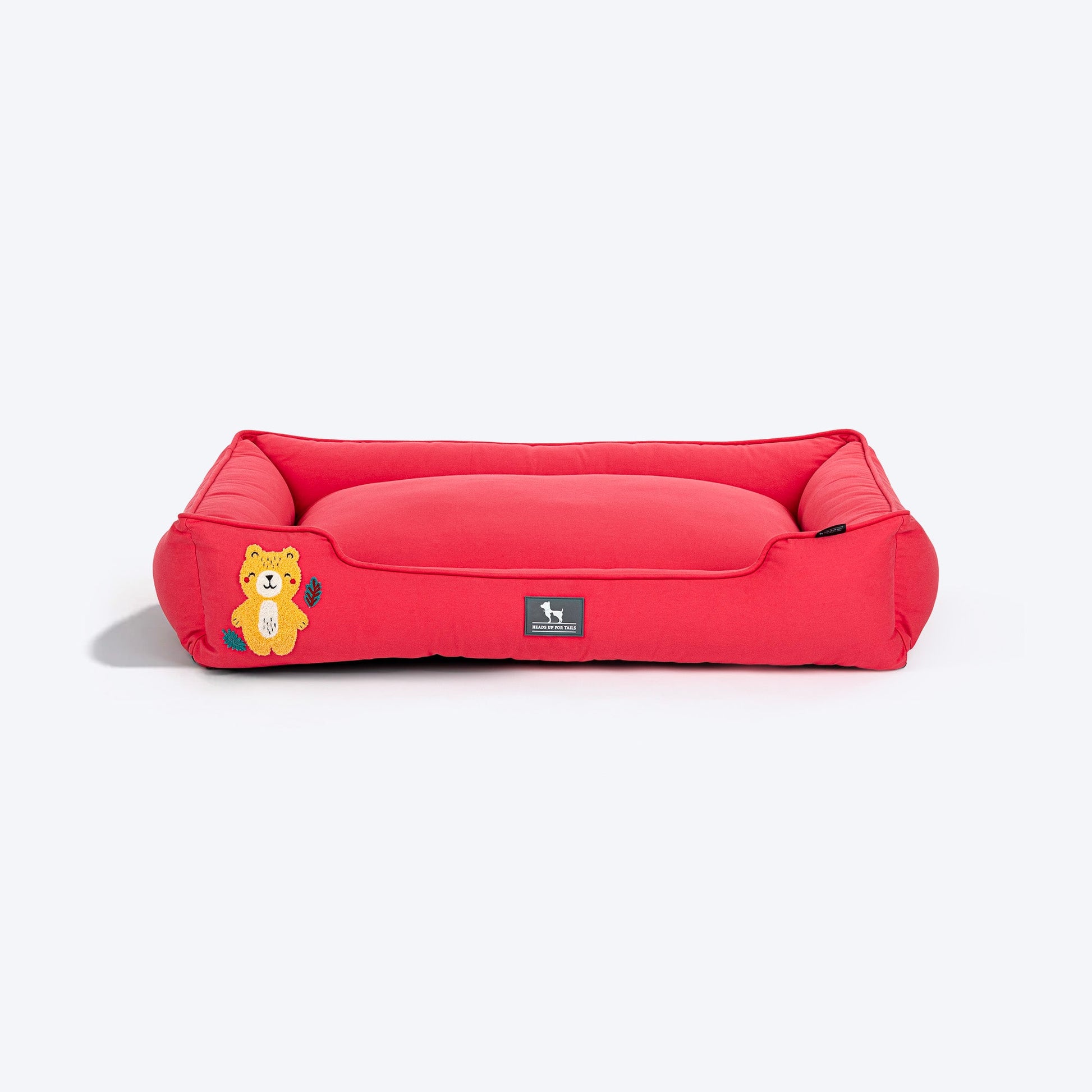 HUFT Teddy Classic Lounger Bed For Dog - Red - Heads Up For Tails