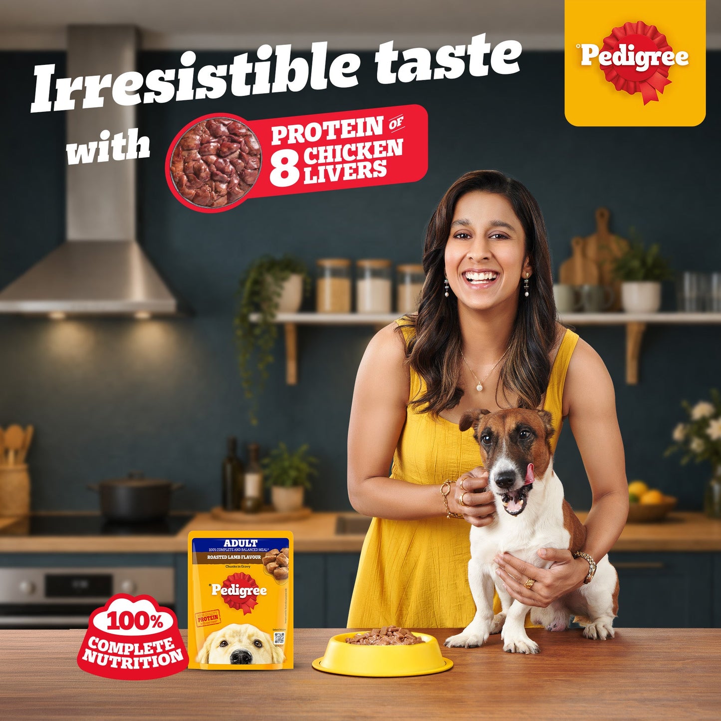 Pedigree Roasted Lamb Flavour Chunks In Gravy Adult Dog Wet Food - 70 gm