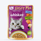 Whiskas Tasty Mix Wet Food Made With Real Fish (Salmon & Wakame Seaweed) With Chicken in Gravy For Adult (1+ year) Cat - 70 gm Pack - Heads Up For Tails