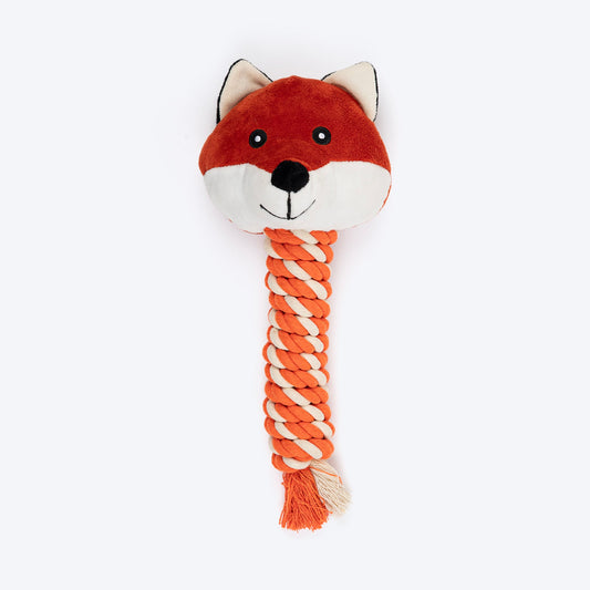 HUFT Foxy Fun Squeaky Plush Toy For Dog - Orange - Heads Up For Tails