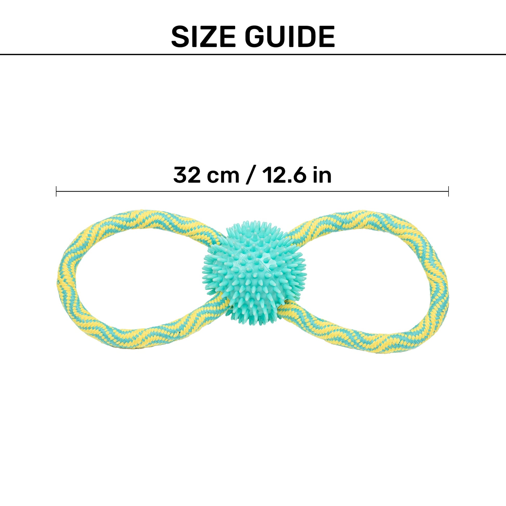 TLC Bite Loop Rope Toy For Dog - Yellow & Turquoise - Heads Up For Tails