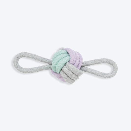 Trixie Junior Knotted Ball With Loops Rope Dog Toy - Grey - Heads Up For Tails