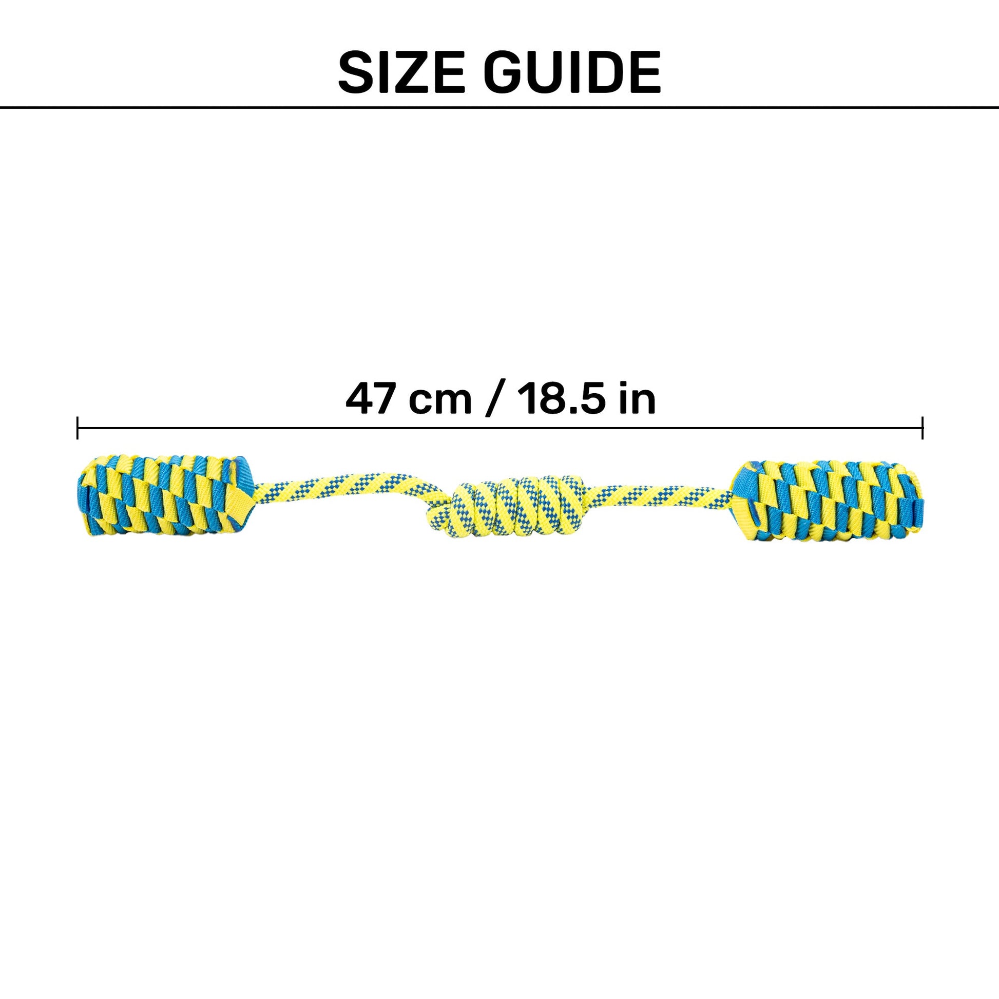 TLC Tug Loop Rope Toy For Dog - Blue & Yellow - Heads Up For Tails