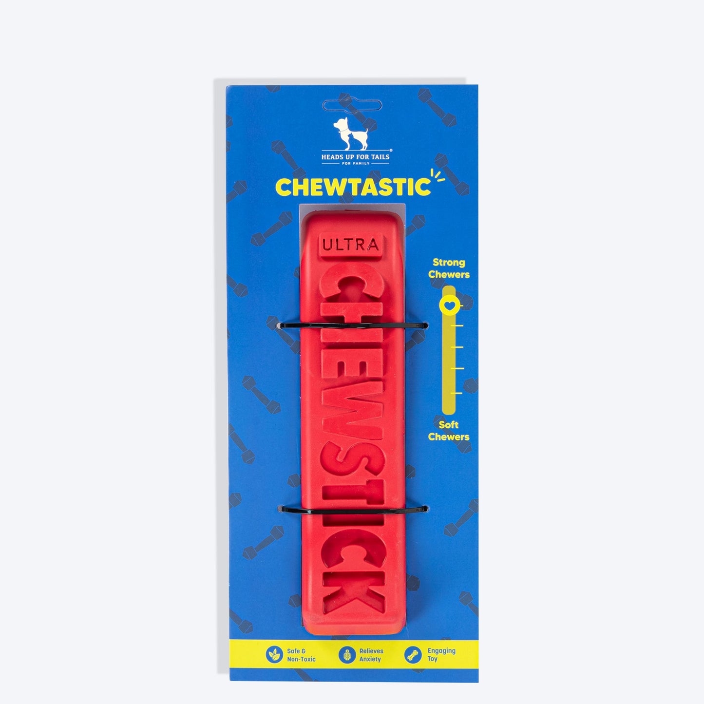 HUFT Chewtastic Chomp â€™nâ€™ Twist Chew Stick Toy For Dog - Red - Heads Up For Tails
