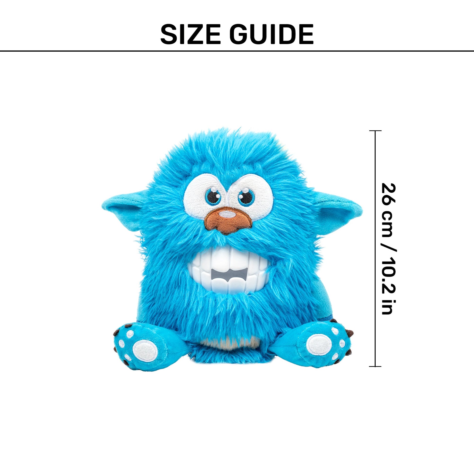HUFT Toothy Nomster Plush Toy For Dog - Blue - Heads Up For Tails
