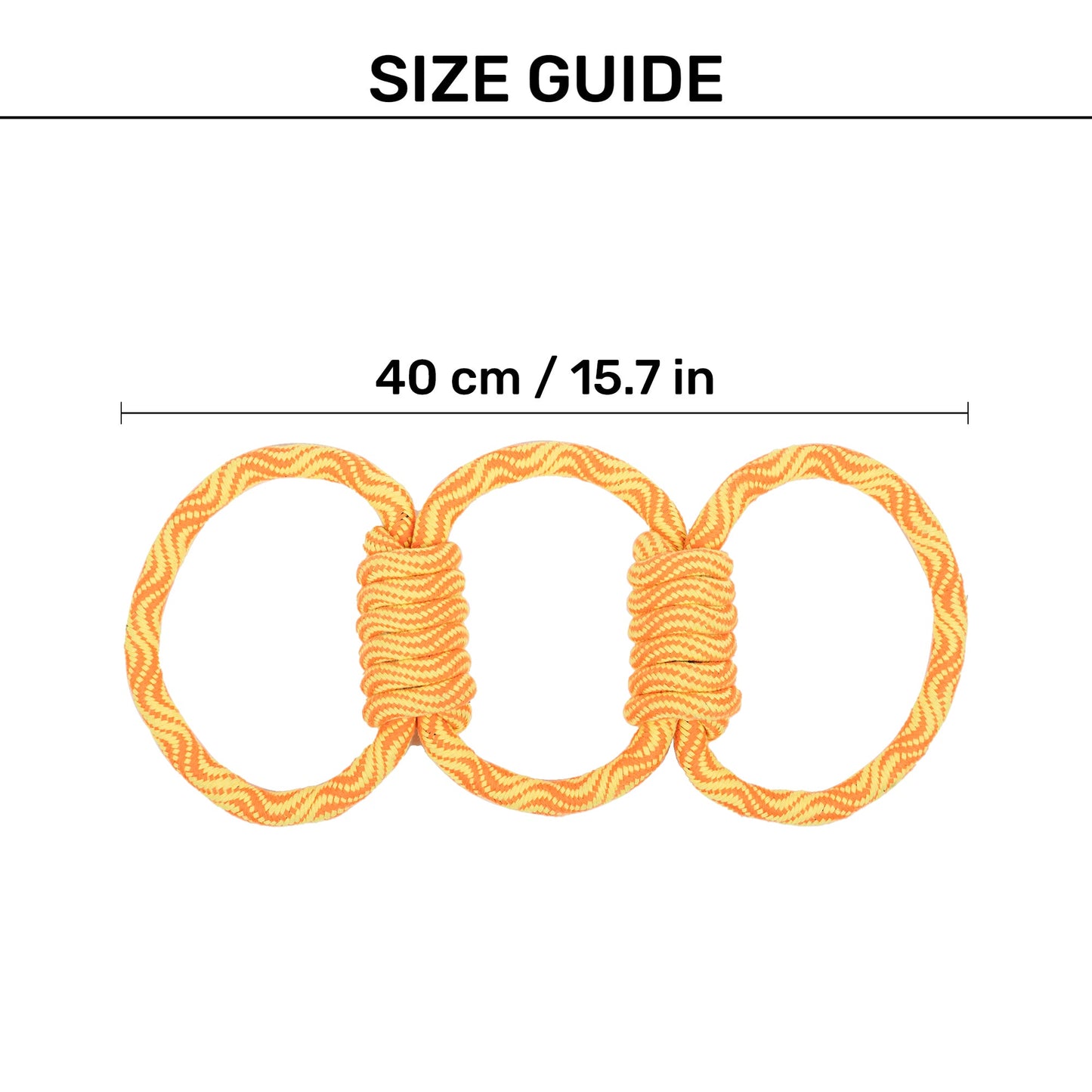 TLC Tug Trio Rope Toy For Dog - Yellow & Orange - Heads Up For Tails