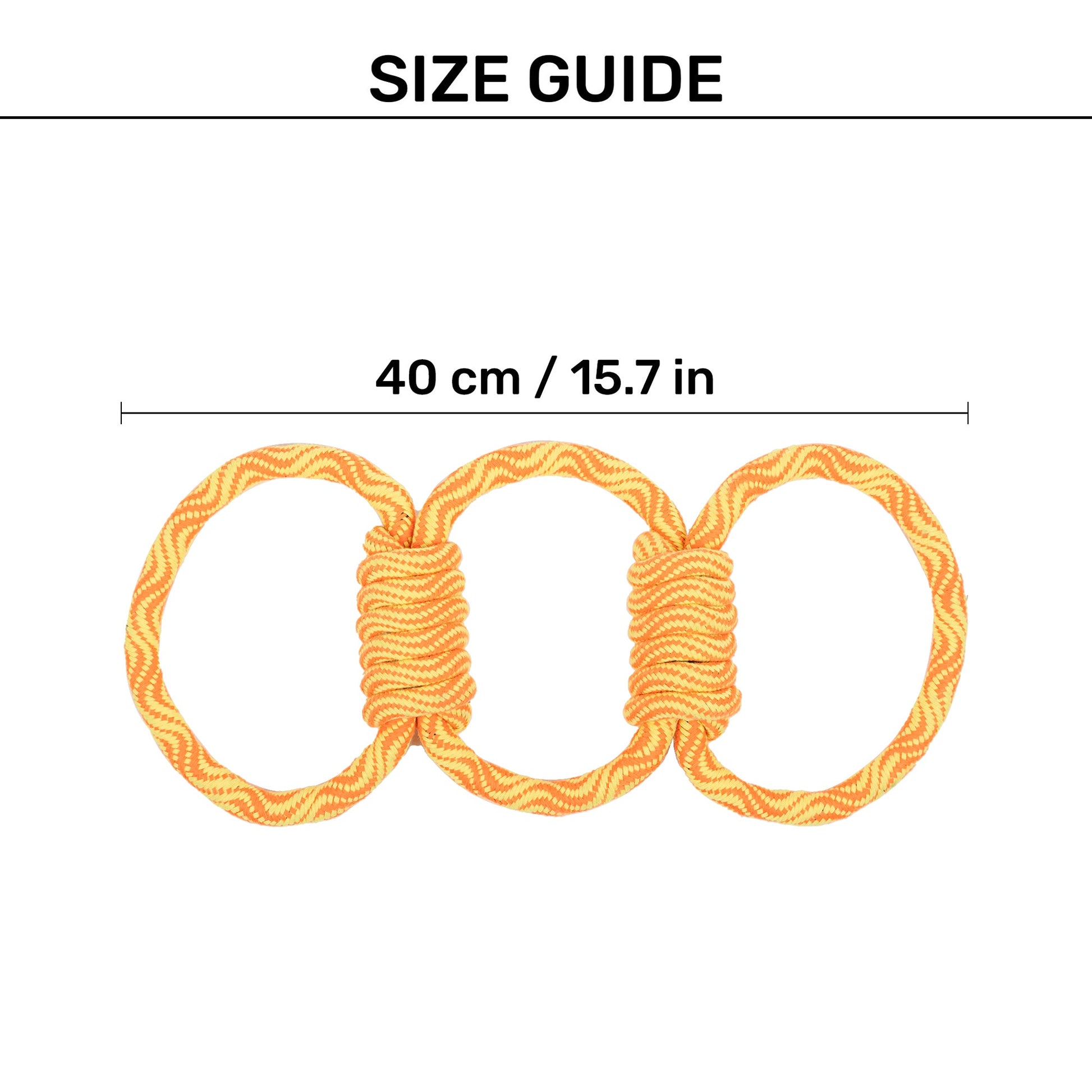TLC Tug Trio Rope Toy For Dog - Yellow & Orange - Heads Up For Tails