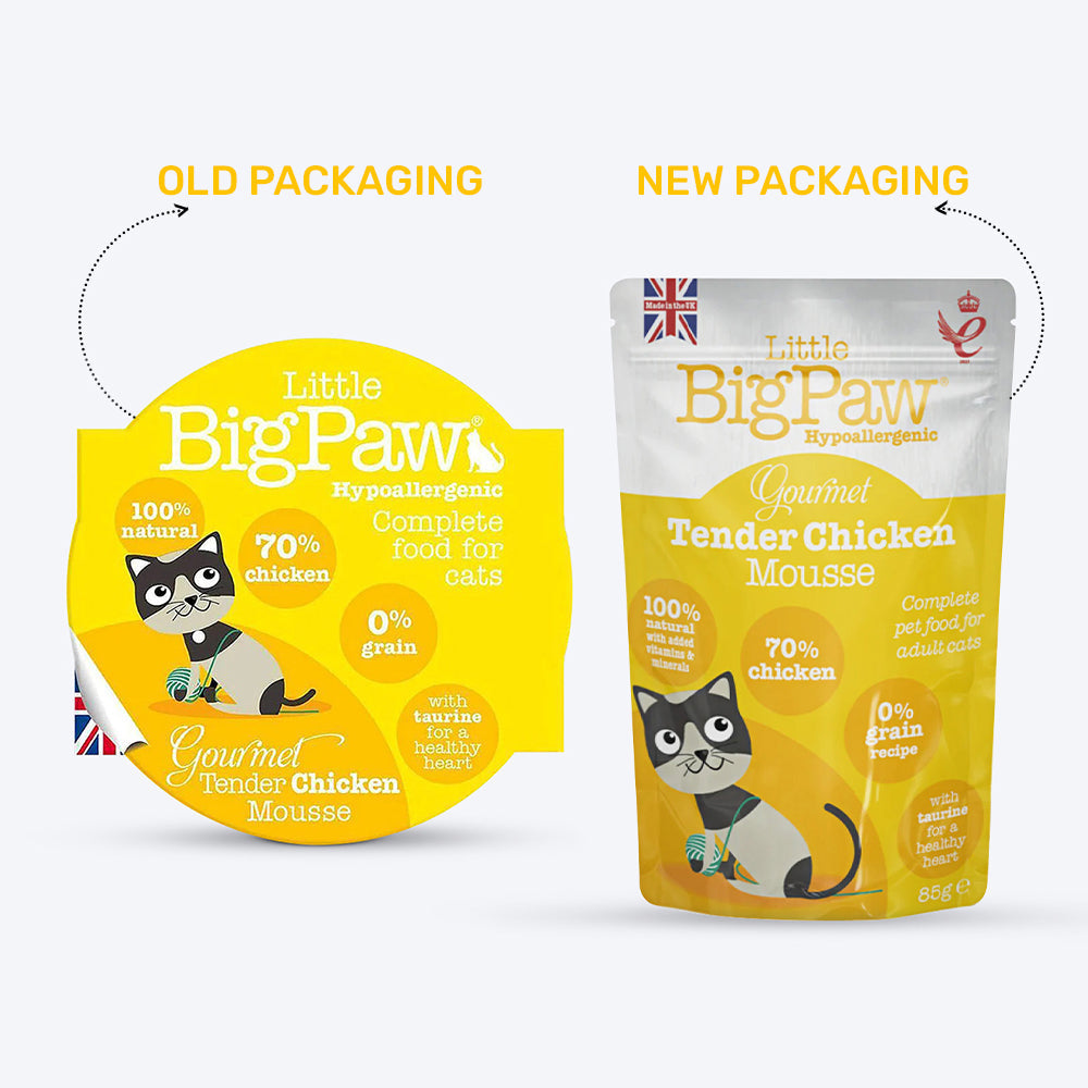 Little BigPaw Chicken Mousse (Gourmet Tender) Wet Adult Cat Food - 85 g - Heads Up For Tails
