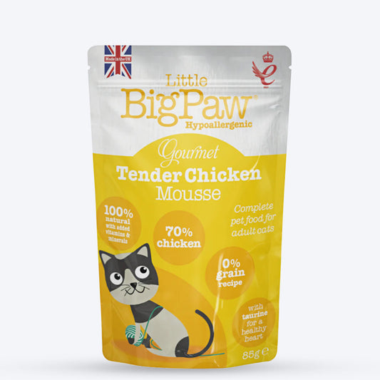 Little BigPaw Chicken Mousse (Gourmet Tender) Wet Adult Cat Food - 85 g - Heads Up For Tails