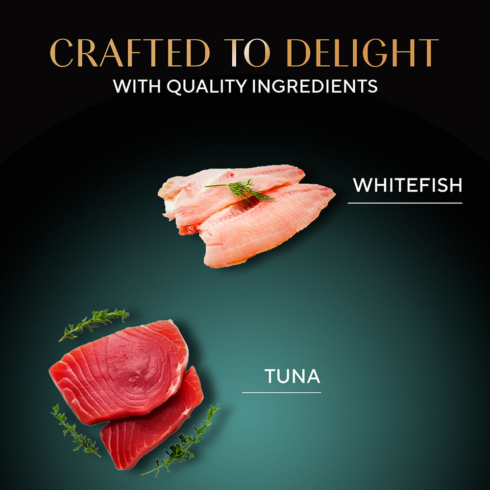 Sheba Deluxe Premium (1+ Years) Tuna Fillets in Jelly Adult Wet Cat Food - 85 g - Pack - Heads Up For Tails