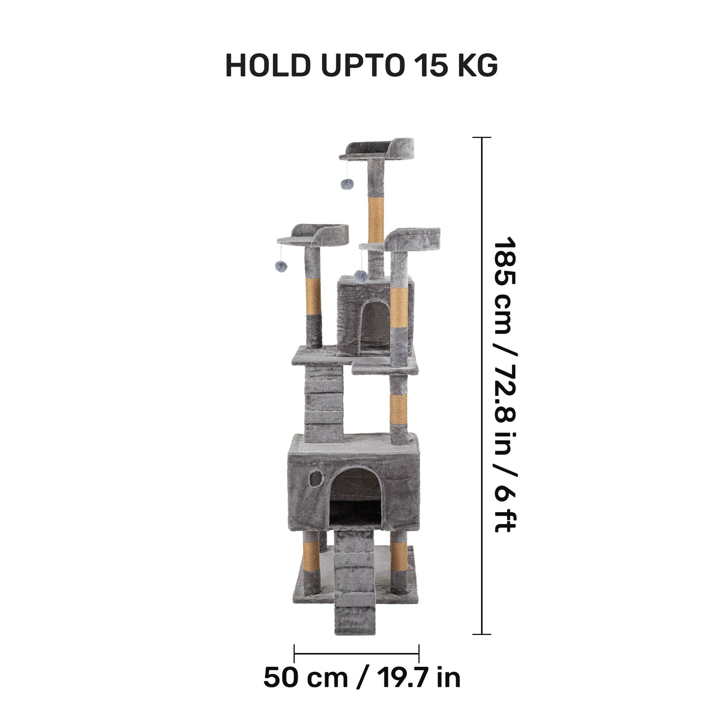 HUFT Catfinity Hub Multipurpose Cat Tree - Grey - Heads Up For Tails