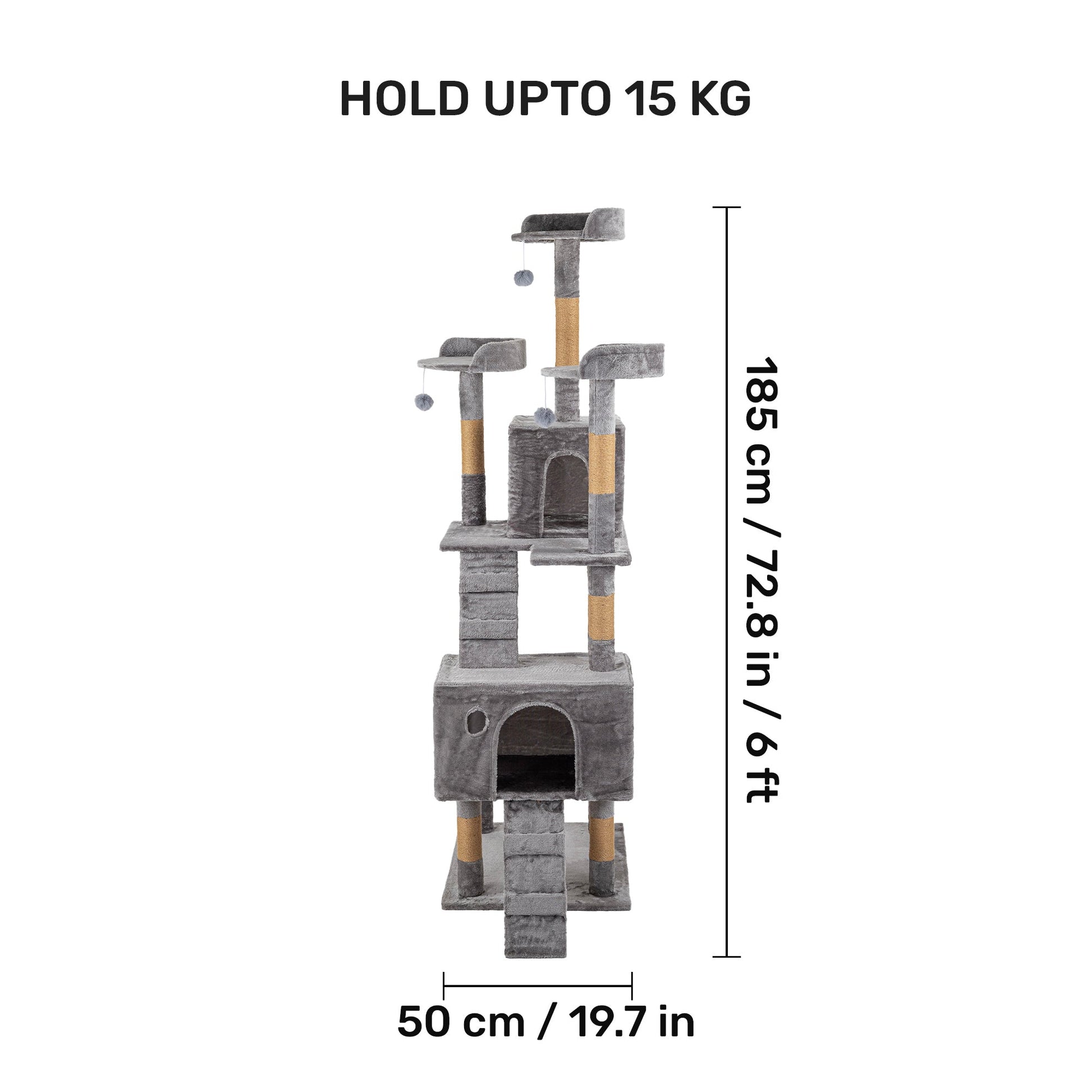 HUFT Catfinity Hub Multipurpose Cat Tree - Grey - Heads Up For Tails