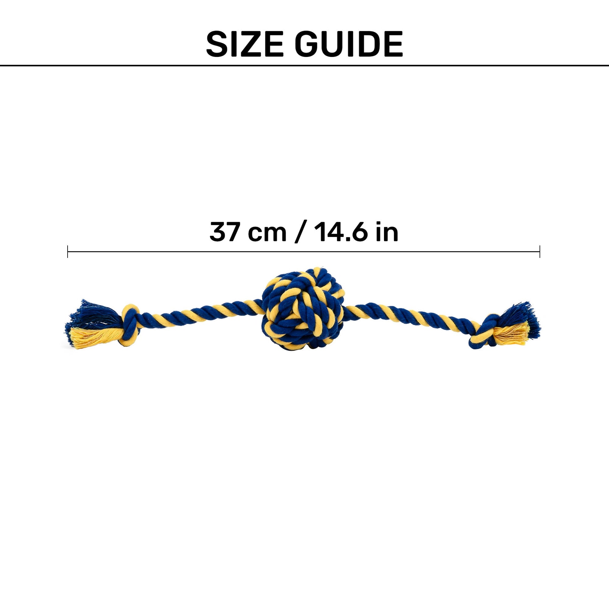 TLC Knot Ruff Rope Toy For Puppies & Small Dog - Yellow & Blue - Heads Up For Tails