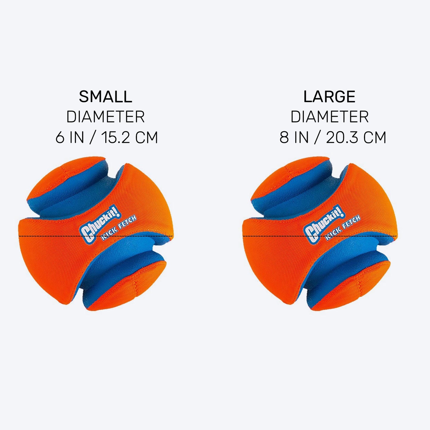 Chuckit! Kick Fetch Dog Toy - Orange & Blue - L - Heads Up For Tails