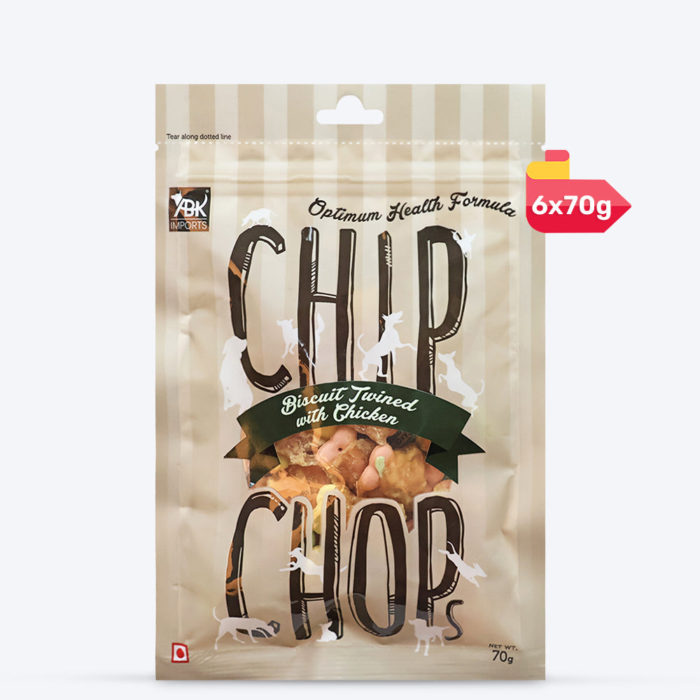 Chip Chops Dog Treats - Biscuit Twined with Chicken - 70 g - Heads Up For Tails