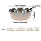 HUFT Tiny Tails Printed Steel Bowl For Puppy - Pink & Grey - Heads Up For Tails