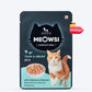 Meowsi by HUFT Tuna & Shrimp p¢t© Cat Wet Food, 80 gm, grain-free, with vitamins and minerals for balanced nutrition.