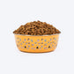 HUFT Doodle Tails Printed Steel Bowl For Dog - Yellow - Heads Up For Tails