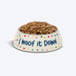HUFT I Woof It Down Printed Melamine Bowl With Steel Insert For Dog - Beige - Heads Up For Tails