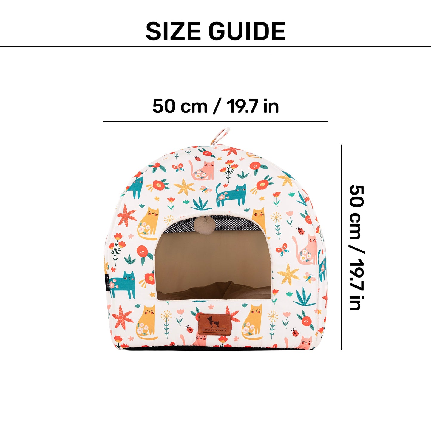 HUFT Snuggle Bloom Tent Bed For Cat - Multicolor - Heads Up For Tails