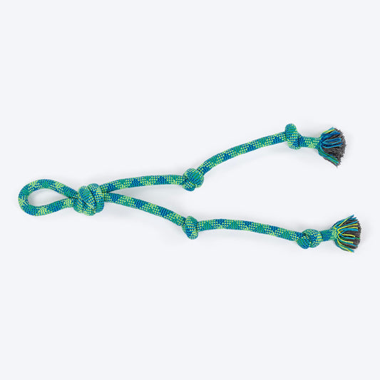 HUFT Tuggables Mighty Knots Rope Toy For Dog - Blue & Green - Heads Up For Tails