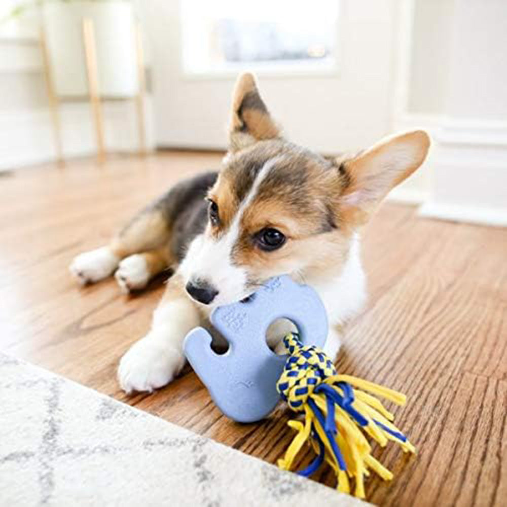 Zippy Paws Elliot The Elephant ZippyTuff Teether Chew Toy For Dog - Blue - Heads Up For Tails