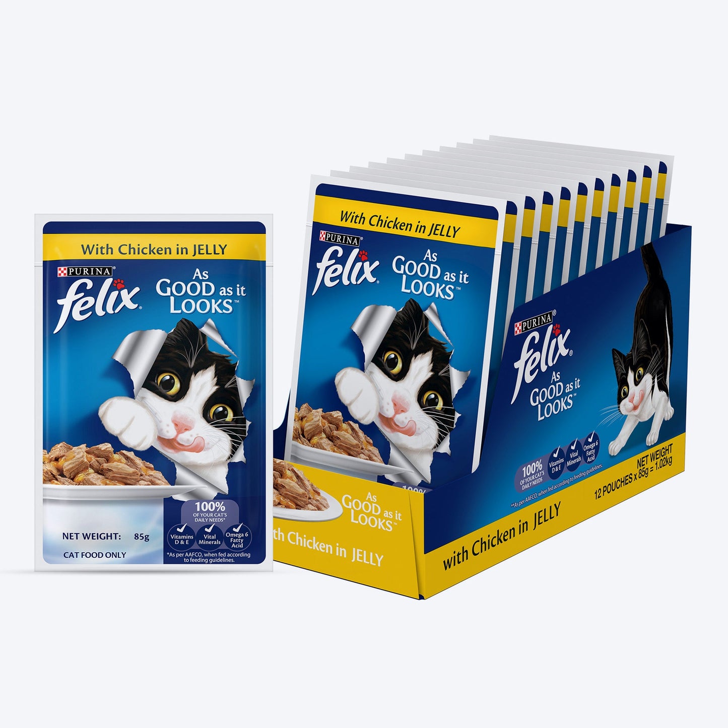 Purina Felix With Chicken In Jelly Kitten Wet Food - 85 g - Heads Up For Tails