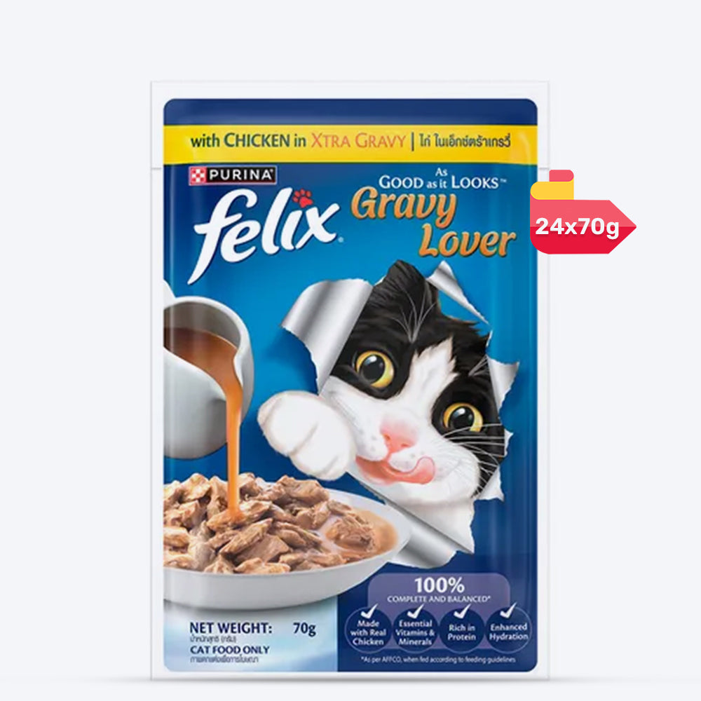 Purina Felix Gravy Lover Chicken Wet Food For Cat - 70 gm - Heads Up For Tails