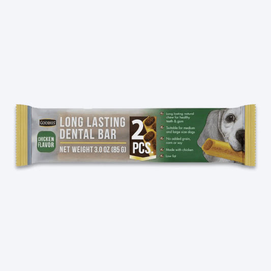 Goodies Chicken Long Lasting Dental Bar Treats For Dog - 85 gm - Heads Up For Tails
