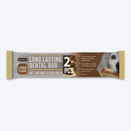 Goodies Liver Long Lasting Dental Bar Treats For Dog - 85 gm - Heads Up For Tails