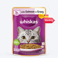 Whiskas Salmon in Gravy (1+ Years) Wet Food For Adult Cat - 80 gm Pack - Heads Up For Tails