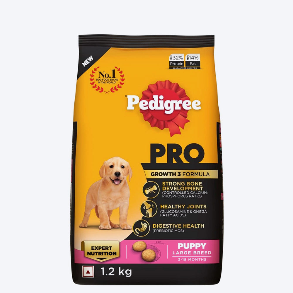 Pedigree PRO Expert Nutrition Puppy Large Breed Dry Dog Food (3-18 Months) - Heads Up For Tails