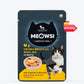 Meowsi by HUFT Chicken Breast with Quail Egg in Broth, 80 gm, grain-free cat wet food with vitamins and minerals.