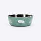 HUFT Ferns & Fur Printed Steel Bowl For Dog - Sage Green - Heads Up For Tails