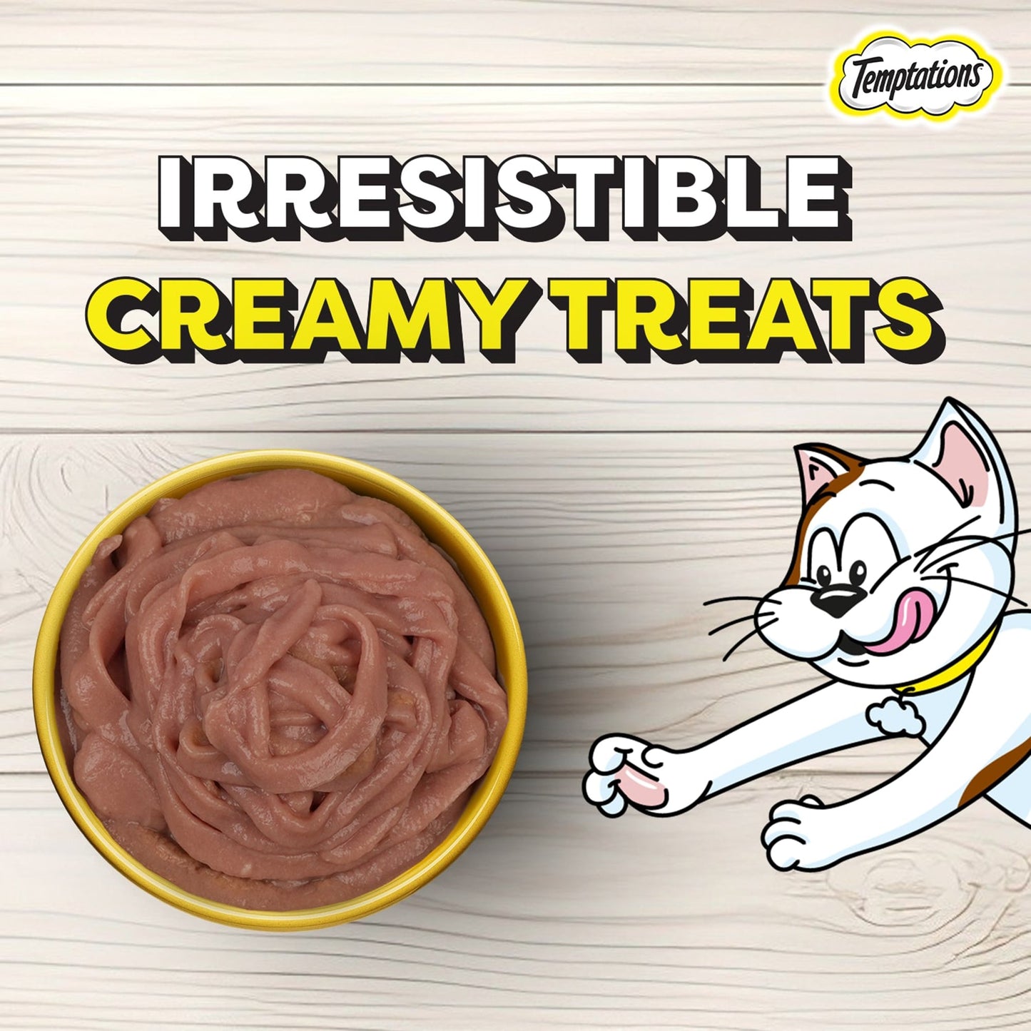 Temptations Creamy Purrrr-ee Cat Treats, Chicken & Tuna Flavour - 48 g (4 pieces) - Heads Up For Tails