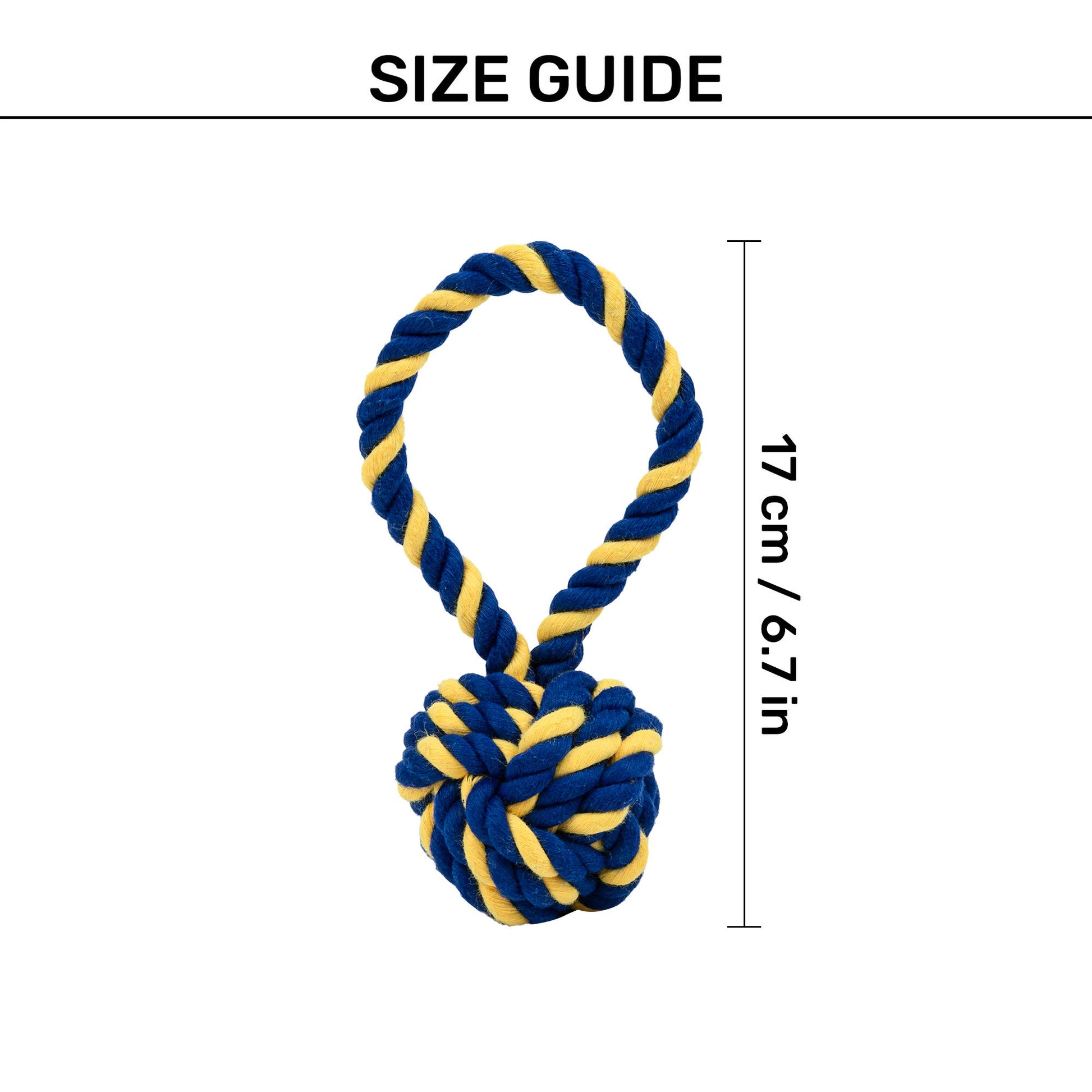 TLC Swinger Rope Toy For Puppies & Small Dog - Yellow & Blue - Heads Up For Tails