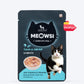 Meowsi by HUFT Tuna & Shrimp in Broth Cat Wet Food, 80 gm, complete meal with vitamins and minerals, grain-free.