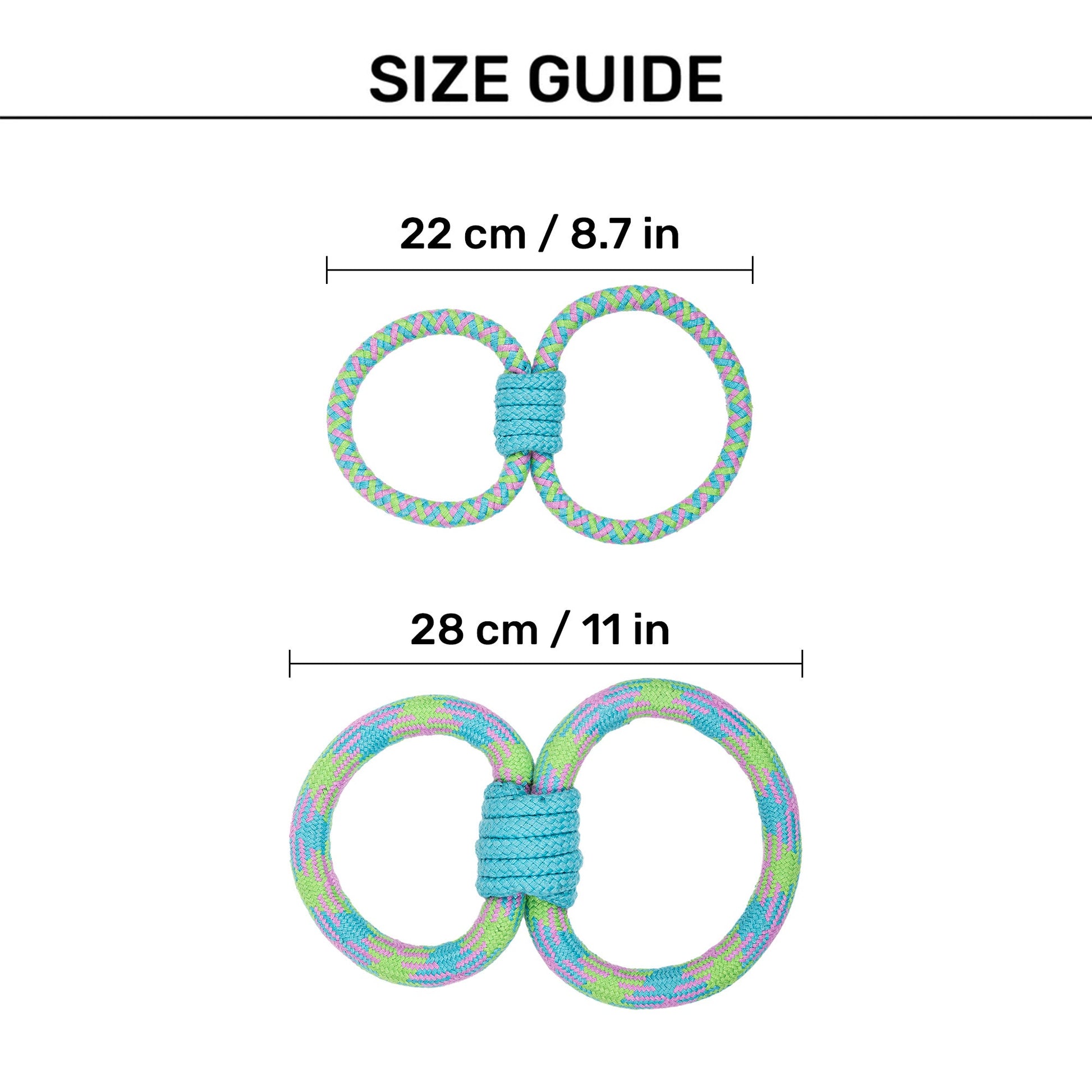 Dash Dog Double Tugger Rope Toy For Dog - Multicolor - Heads Up For Tails