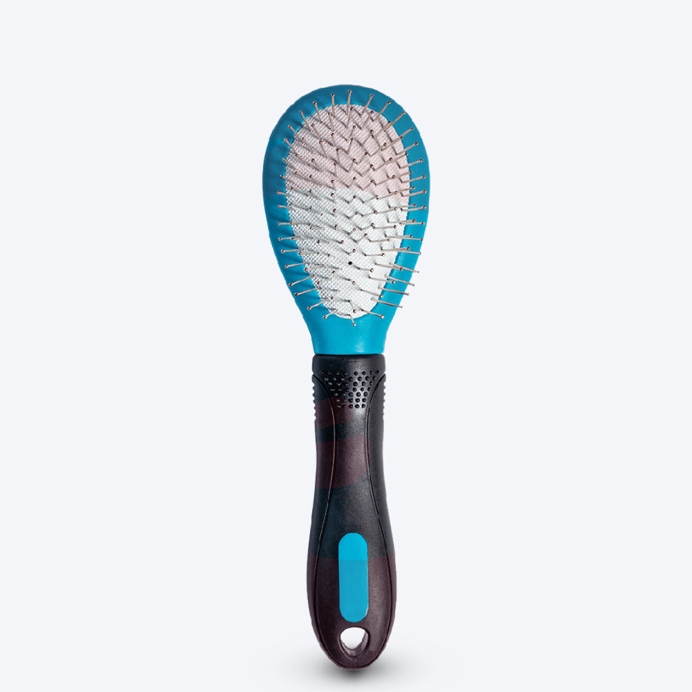 M-Pets Double-Sided Pin Brush for Dogs and Cats -7.5x23 cm - Heads Up For Tails