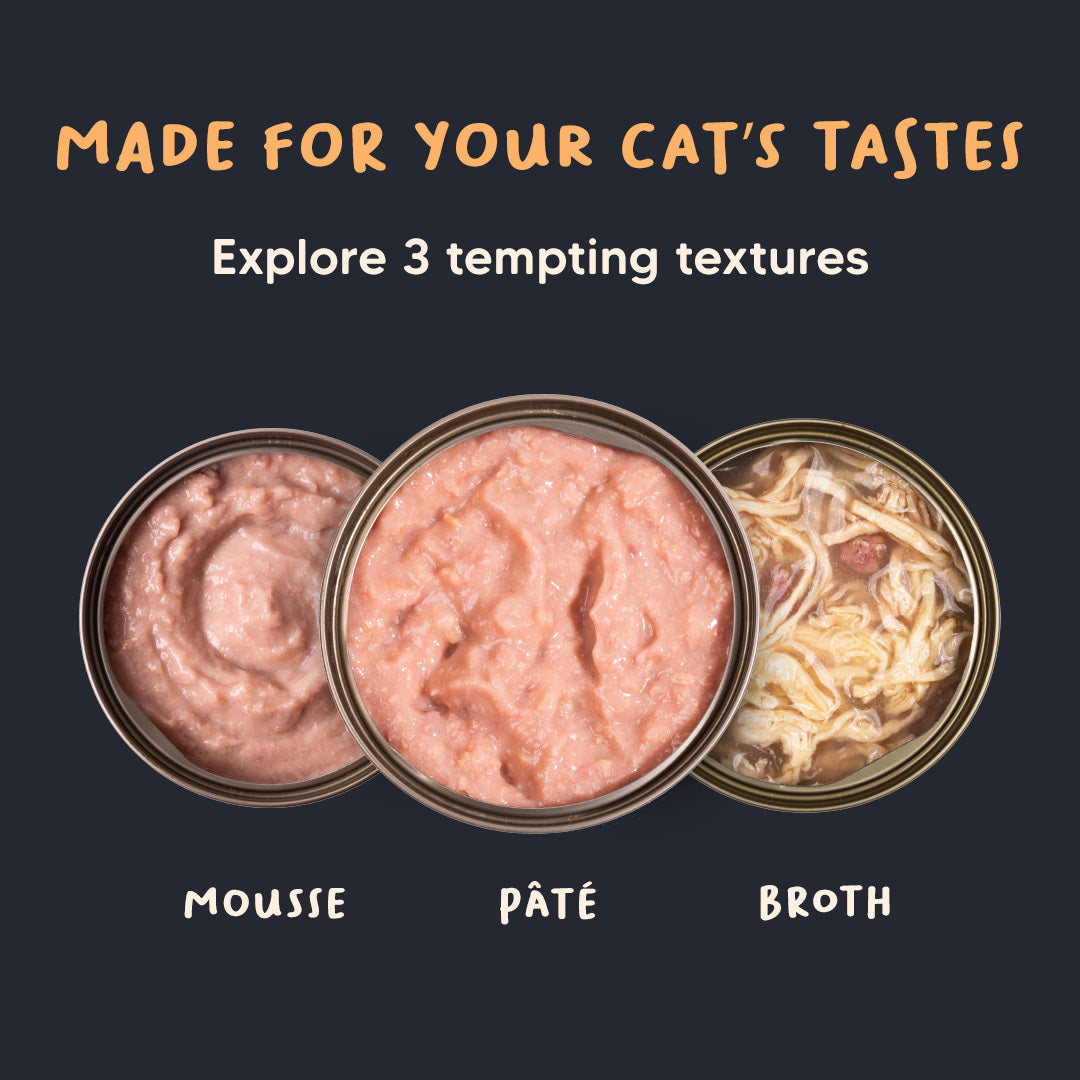 Meowsi by HUFT Chicken Breast p¢t© Canned Cat Wet Food, 80 gm, with vitamins and minerals, grain-free formula.