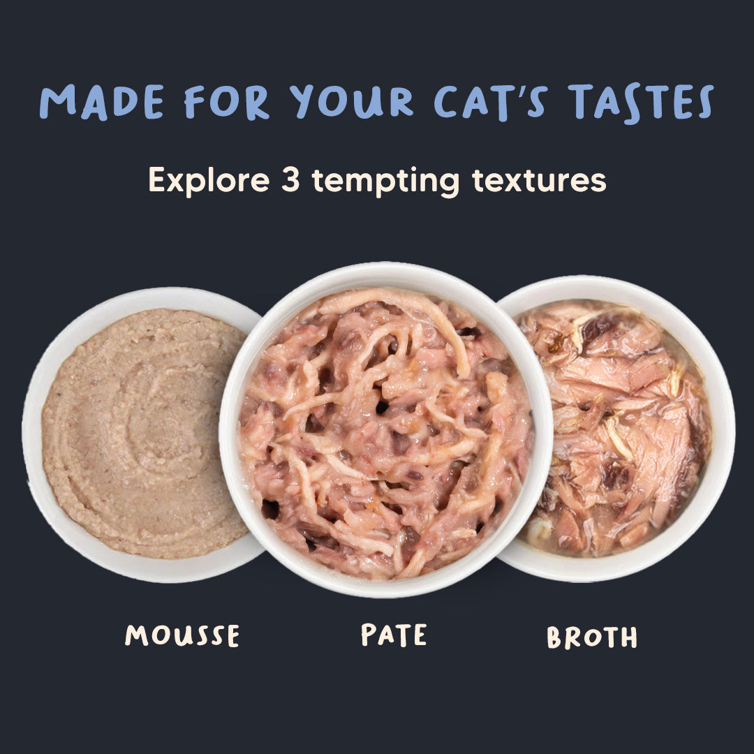 Meowsi by HUFT Tuna & Chicken P¢t© Cat Wet Food, 80 gm, grain-free, with vitamins and minerals for balanced nutrition.