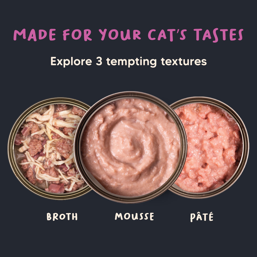 Meowsi by HUFT Tuna & Chicken in Mousse Canned Cat Wet Food, 80 gm, with vitamins and minerals, grain-free.