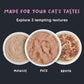 Meowsi by HUFT Chicken Breast with Duck p¢t© cat wet food, 80 gm, featuring a cat and a bowl of food on the packaging.