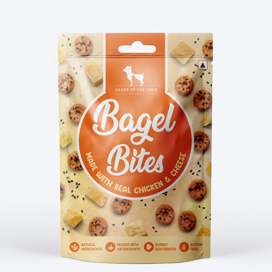 HUFT Bagel Bites Made With Real Chicken & Cheese Treat For Dog - 140 gm - Heads Up For Tails