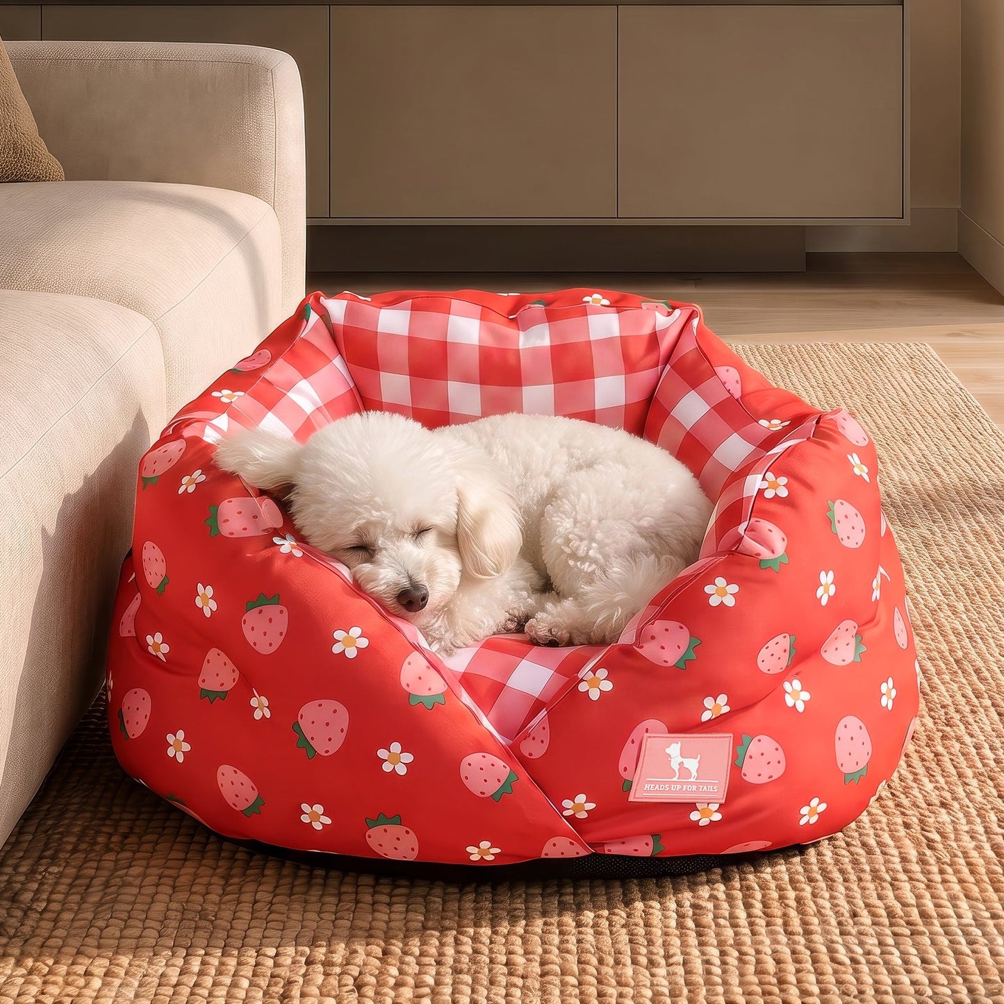 HUFT Purrfect Perch Bed For Cat & Puppy - Red and Pink