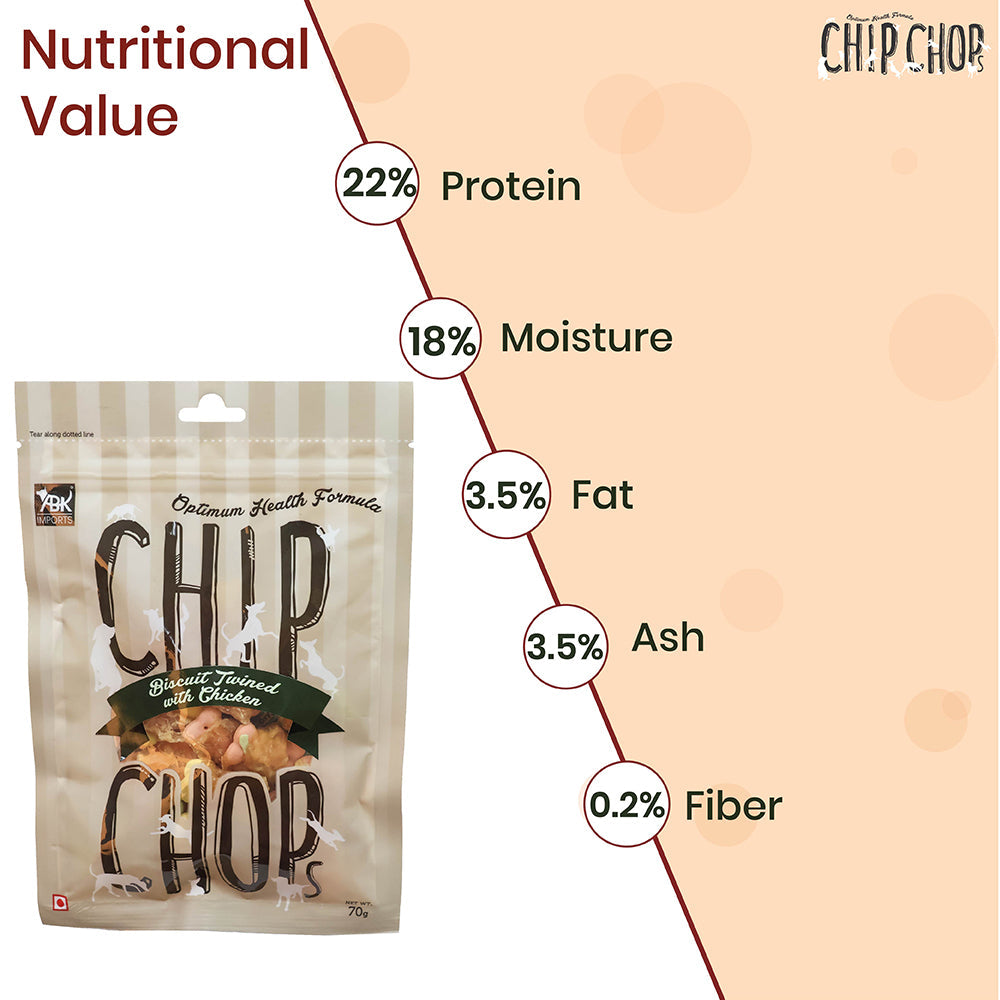 Chip Chops Dog Treats - Biscuit Twined with Chicken - 70 g-4