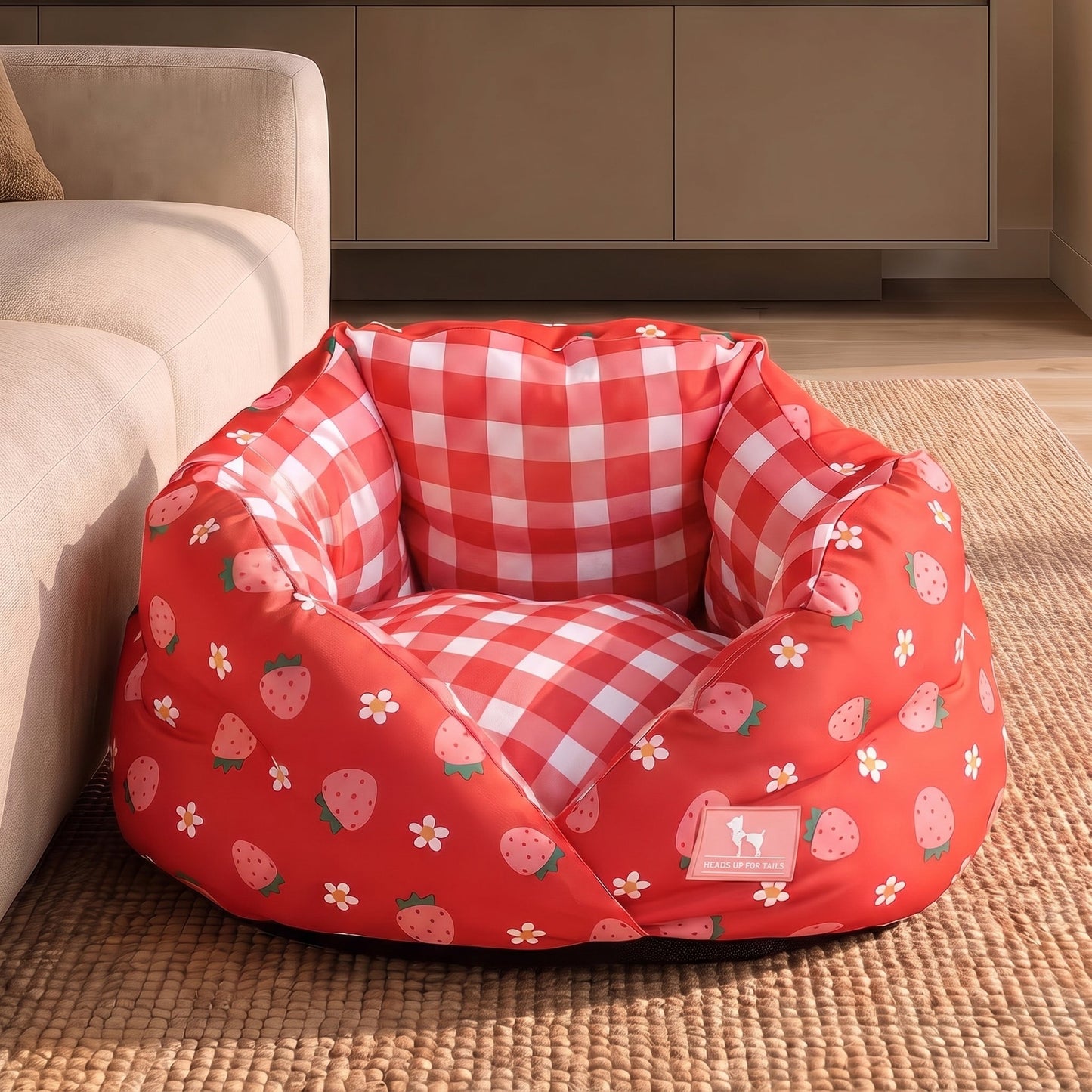 HUFT Purrfect Perch Bed For Cat & Puppy - Red and Pink
