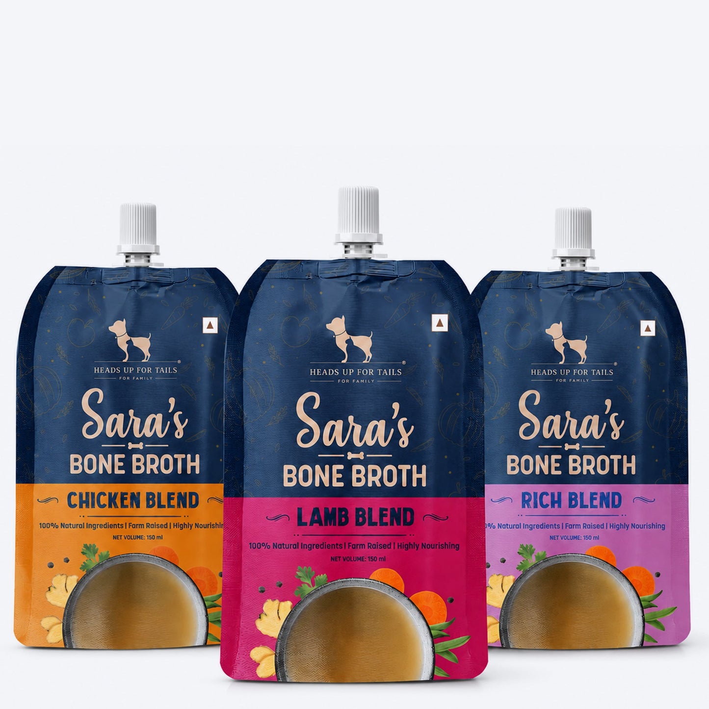 Sara's Bone Broth Trial Pack - 450 ml (150 ml Each)