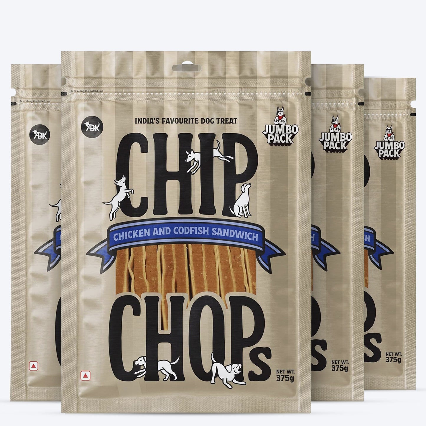 Chip Chops Chicken & Codfish Sandwich Treats For Dog - Heads Up For Tails