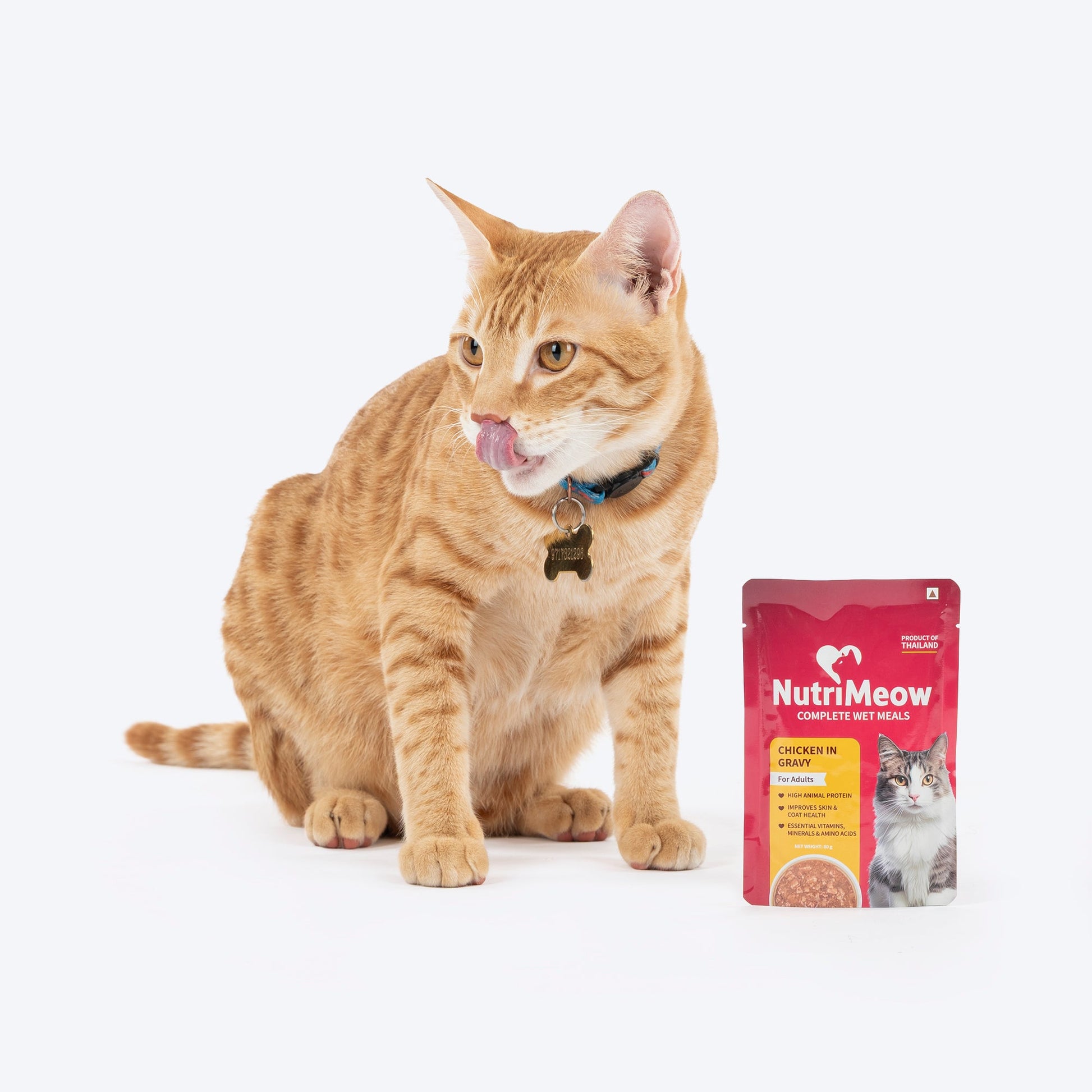 NutriMeow Chicken In Gravy Wet Food For Adult Cat - 80 gm - Heads Up For Tails
